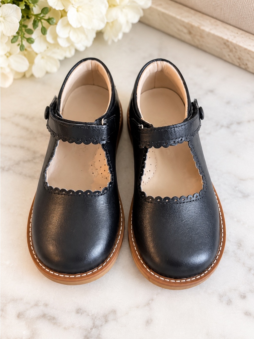 ELEPHANTITO Classic Black Mary Jane Girl Shoes Size 11